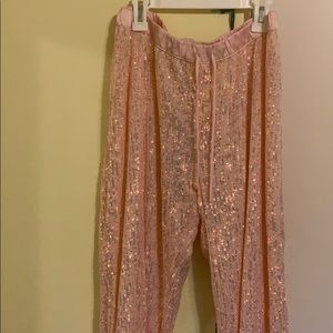 Victoria’s Secret pink sequin pajama pants